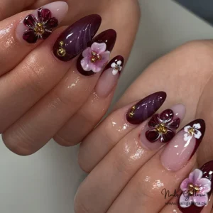 NG643 - Floral Fantasy – Press-On Nail Set (24Pcs) - Free Nail Kit Included