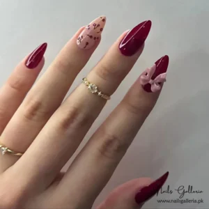 Floral & Bow Accents Press-On Nails (24 Pcs) - Free Nail Kit Included